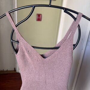 Abercrombie & Fitch Ribbed Midi Dress in Tan/Cocoa